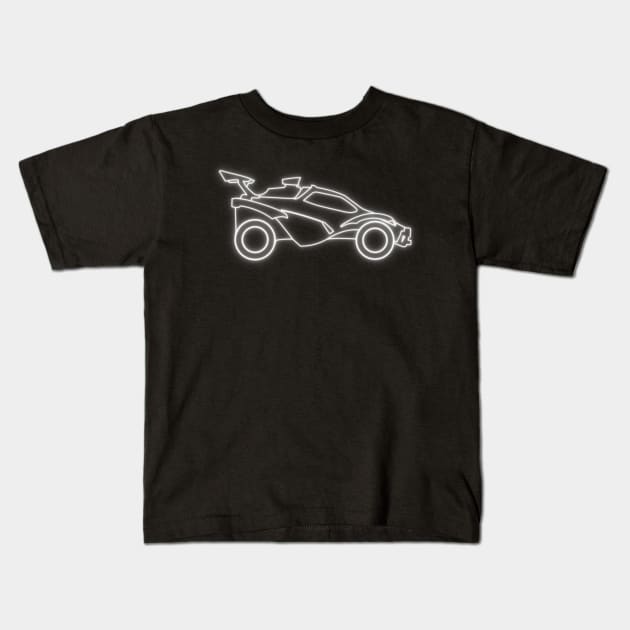 Octane White Glow (Must buy in black to enhance the effect) | Rocket League Kids T-Shirt by rishibeliya